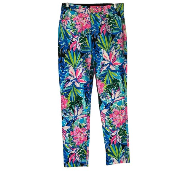 Lilly Pulitzer Pants - Lilly Pulitzer Pants Size 4 Multicolor Floral Tropical Straight Stretch Pockets